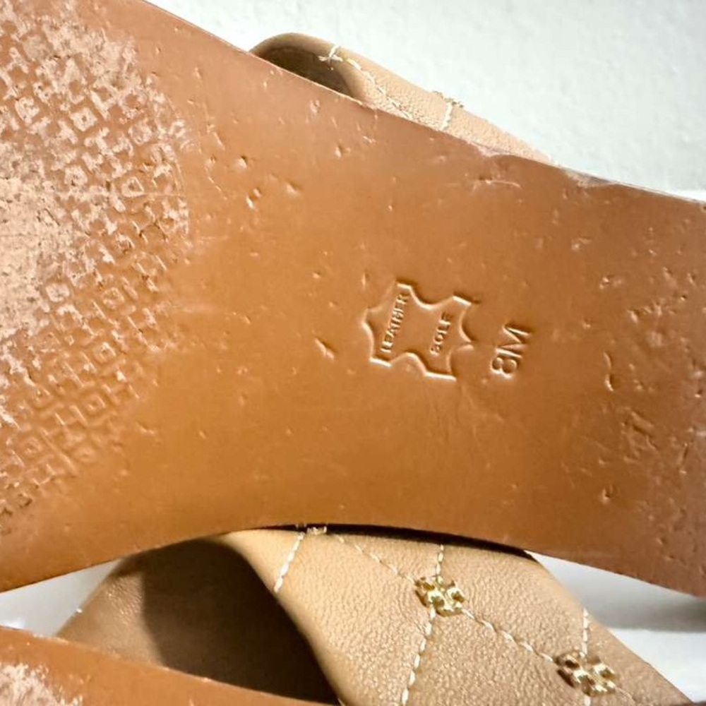 Tory Burch Tan Quilted Sandals - Picture 5 of 5